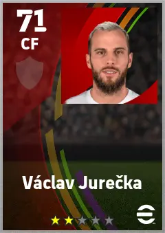 Vaclav Jurecka eFootball 2026 player card — 71 OVR CF