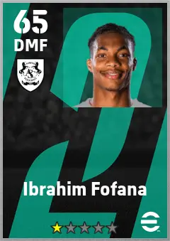 Ibrahim Fofana eFootball 2026 player card — 65 OVR DMF