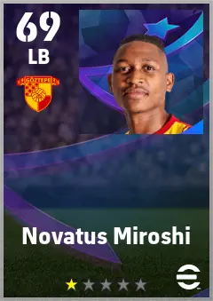 Novatus Miroshi eFootball 2026 player card — 69 OVR LB
