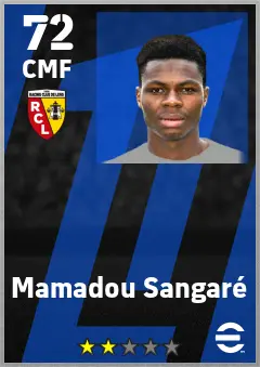 Mamadou Sangare eFootball 2026 player card — 72 OVR CMF