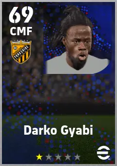 Darko Gyabi eFootball 2026 player card — 69 OVR CMF