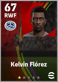 Kelvin Florez eFootball 2026 player card — 67 OVR RWF