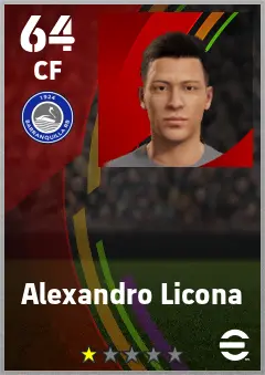 Alexandro Licona eFootball 2026 player card — 64 OVR CF