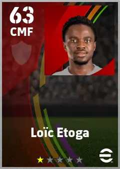 Loic Etoga eFootball 2026 player card — 64 OVR CMF