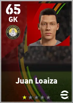 Juan Loaiza eFootball 2026 player card — 65 OVR GK