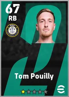 Tom Pouilly eFootball 2026 player card — 67 OVR RB