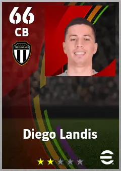 Diego Landis eFootball 2026 player card — 66 OVR CB