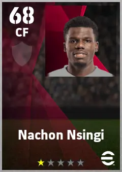 Nachon Nsingi eFootball 2026 player card — 68 OVR CF