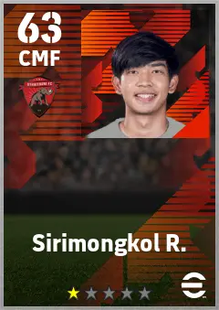 Sirimongkol R. eFootball 2026 player card — 63 OVR CMF