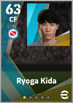 Ryoga Kida eFootball 2026 player card — 63 OVR CF