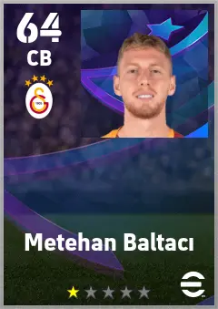 Metehan Baltaci eFootball 2026 player card — 64 OVR CB
