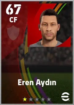 Eren Aydin eFootball 2026 player card — 67 OVR CF