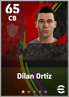 Dilan Ortiz eFootball 2026 player card — 65 OVR CB
