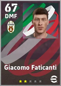Giacomo Faticanti eFootball 2026 player card, 67 OVR DMF