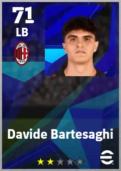 Davide Bartesaghi eFootball 2026 player card — 71 OVR LB