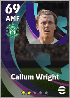 Callum Wright eFootball 2026 player card, 69 OVR AMF
