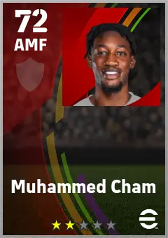 Muhammed Cham eFootball 2026 player card — 72 OVR AMF
