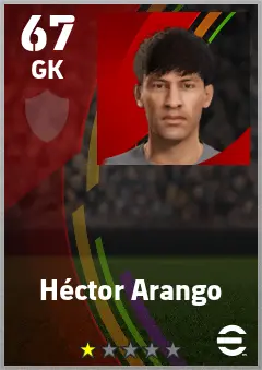 Hector Arango eFootball 2026 player card — 67 OVR GK