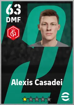 Alexis Casadei eFootball 2026 player card — 63 OVR DMF