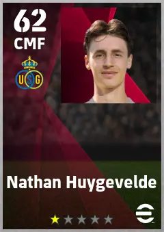 Nathan Huygevelde eFootball 2026 player card — 62 OVR CMF