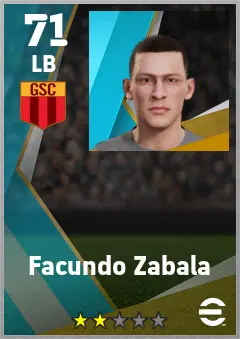 Facundo Zabala eFootball 2026 player card — 71 OVR LB