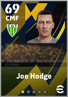 Joe Hodge eFootball 2026 player card — 69 OVR CMF