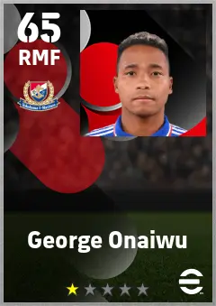 George Onaiwu eFootball 2026 player card — 65 OVR RMF