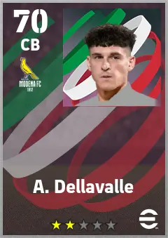 A. Dellavalle eFootball 2026 player card — 70 OVR CB