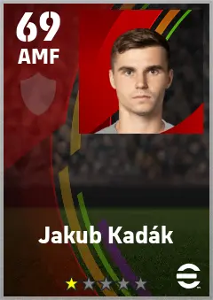 Jakub Kadak eFootball 2026 player card — 69 OVR AMF