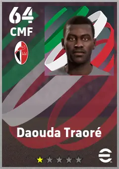 Daouda Traore eFootball 2026 player card — 64 OVR CMF
