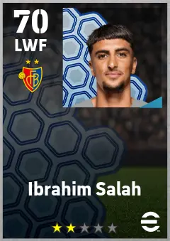 Ibrahim Salah eFootball 2026 player card — 70 OVR LWF