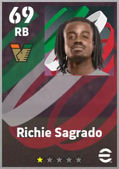 Richie Sagrado eFootball 2026 player card — 69 OVR RB