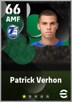 Patrick Verhon eFootball 2026 player card — 66 OVR AMF