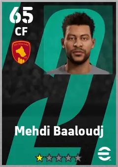 Mehdi Baaloudj eFootball 2026 player card — 65 OVR CF