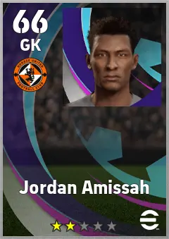 Jordan Amissah eFootball 2026 player card, 66 OVR GK