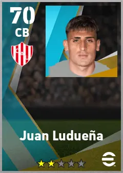 Juan Luduena eFootball 2026 player card — 70 OVR CB