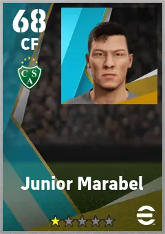 Junior Marabel eFootball 2026 player card — 68 OVR CF