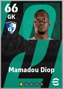 Mamadou Diop eFootball 2026 player card — 66 OVR GK