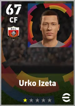 Urko Izeta eFootball 2026 player card — 67 OVR CF