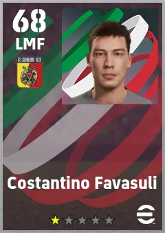Costantino Favasuli eFootball 2026 player card — 68 OVR LMF