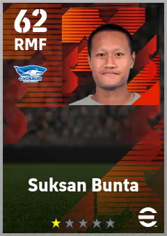 Suksan Bunta eFootball 2026 player card — 62 OVR RMF