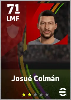Josue Colman eFootball 2026 player card — 71 OVR LMF