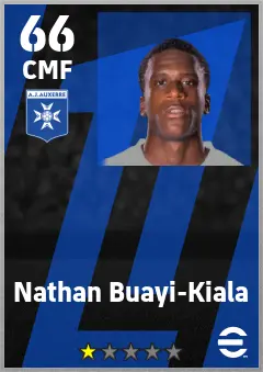 Nathan Buayi-Kiala eFootball 2026 player card — 66 OVR CMF