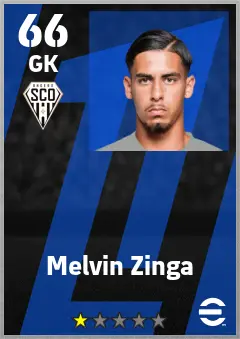 Melvin Zinga eFootball 2026 player card — 66 OVR GK