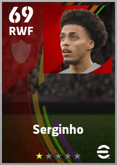 Serginho eFootball 2026 player card — 69 OVR RWF