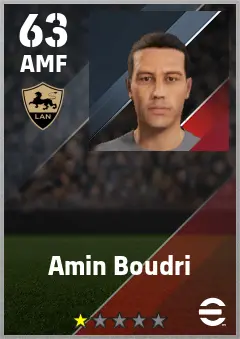 Amin Boudri eFootball 2026 player card — 63 OVR AMF