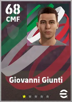 Giovanni Giunti eFootball 2026 player card — 68 OVR CMF