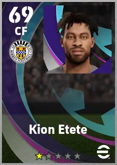 Kion Etete eFootball 2026 player card — 69 OVR CF