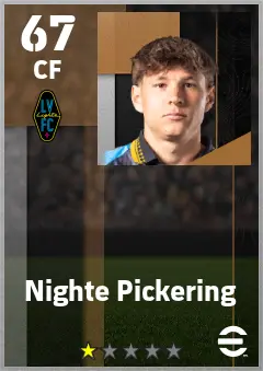 Nighte Pickering eFootball 2026 player card — 67 OVR CF