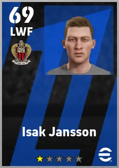 Isak Jansson eFootball 2026 player card — 69 OVR LWF